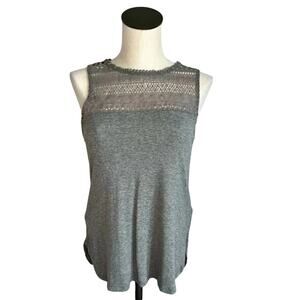 H&M gray tank top with crochet panel Size Small